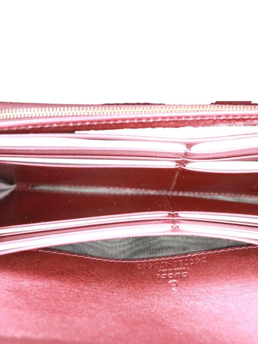 Gucci  Signature Lovely Heart GG Leather Continental Wallet Burgundy 245728 - Picture 7 of 8